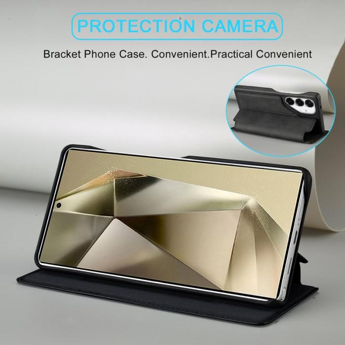 LC.imeeke - LC.IMEEKE Samsung Galaxy S25 Fodral Card Holder Äkta läder - Svart