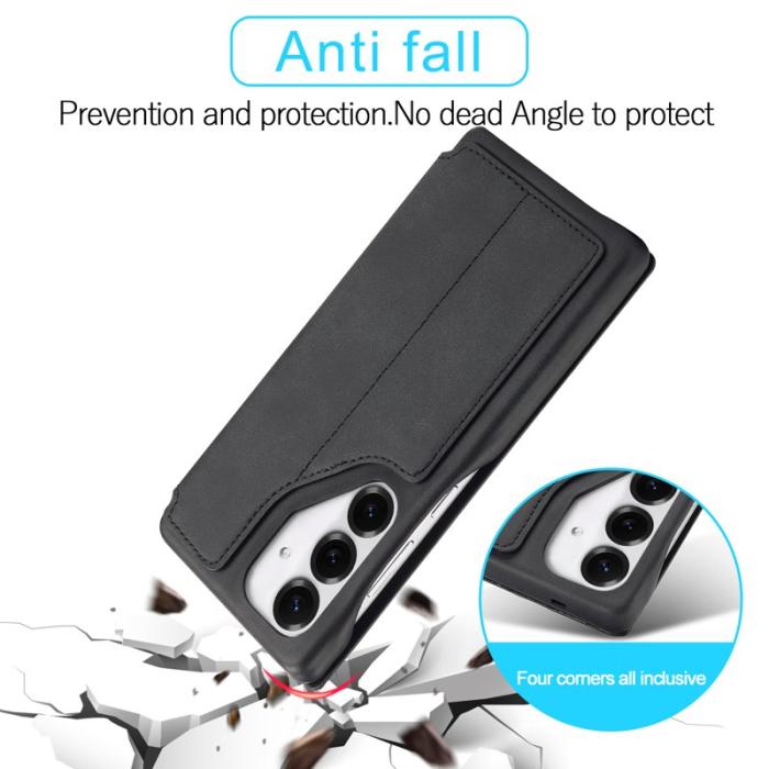 LC.imeeke - LC.IMEEKE Samsung Galaxy S25 Fodral Card Holder Äkta läder - Svart