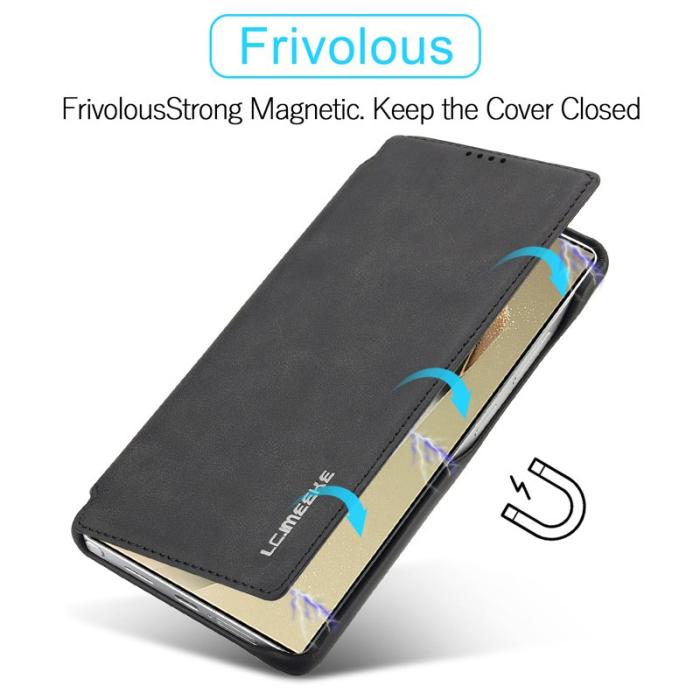 LC.imeeke - LC.IMEEKE Samsung Galaxy S25 Fodral Card Holder Äkta läder - Svart