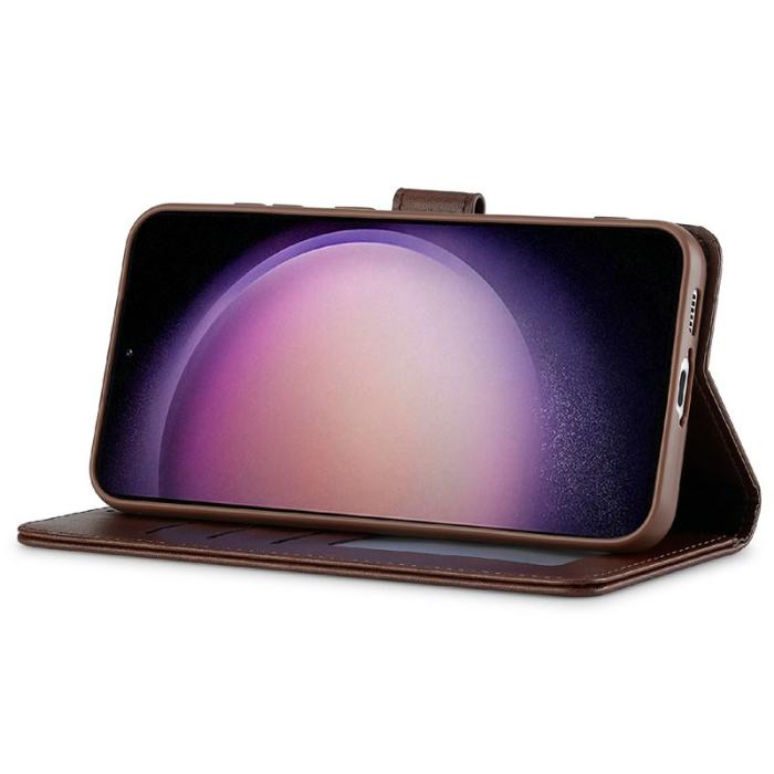 LC.imeeke - LC.IMEEKE Samsung Galaxy S25+ Fodral PU Läder - Brun