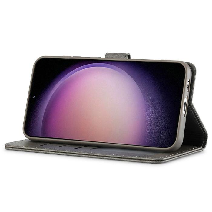 LC.imeeke - LC.IMEEKE Samsung Galaxy S25+ Fodral PU Läder - Grå