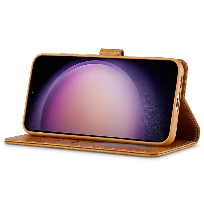 LC.imeeke - LC.IMEEKE Samsung Galaxy S25+ Fodral PU Läder - Gul