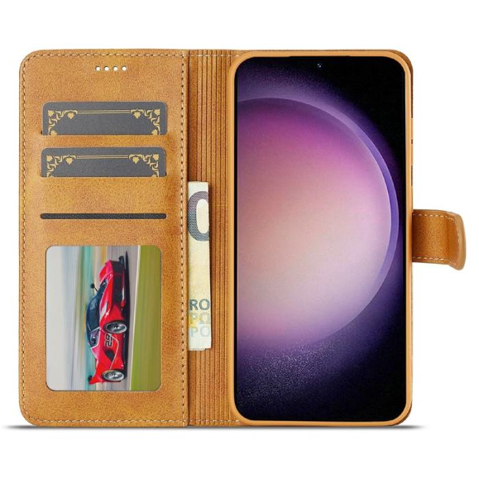 LC.imeeke - LC.IMEEKE Samsung Galaxy S25+ Fodral PU Läder - Gul