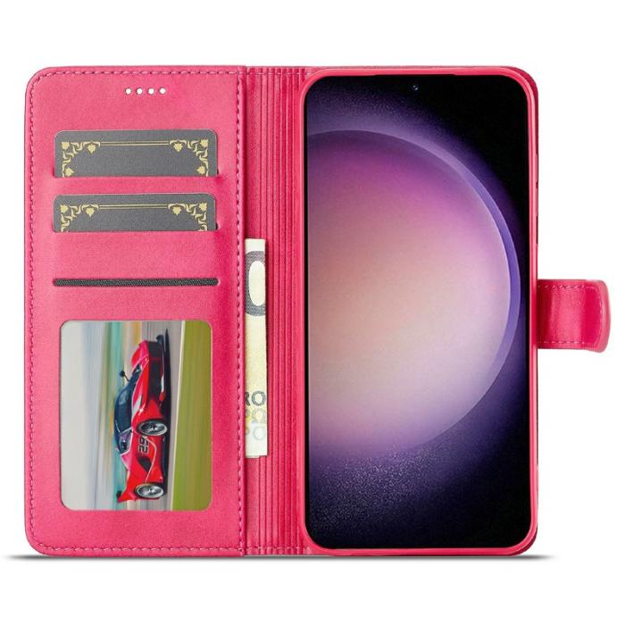 LC.imeeke - LC.IMEEKE Samsung Galaxy S25+ Fodral PU Läder - Rose