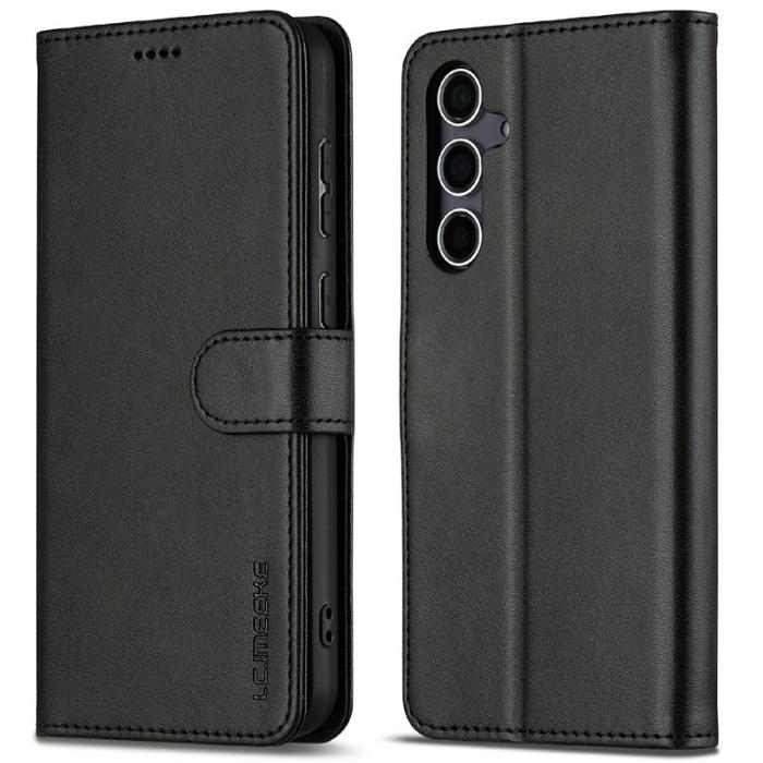LC.imeeke - LC.IMEEKE Samsung Galaxy S25+ Fodral PU Läder - Svart