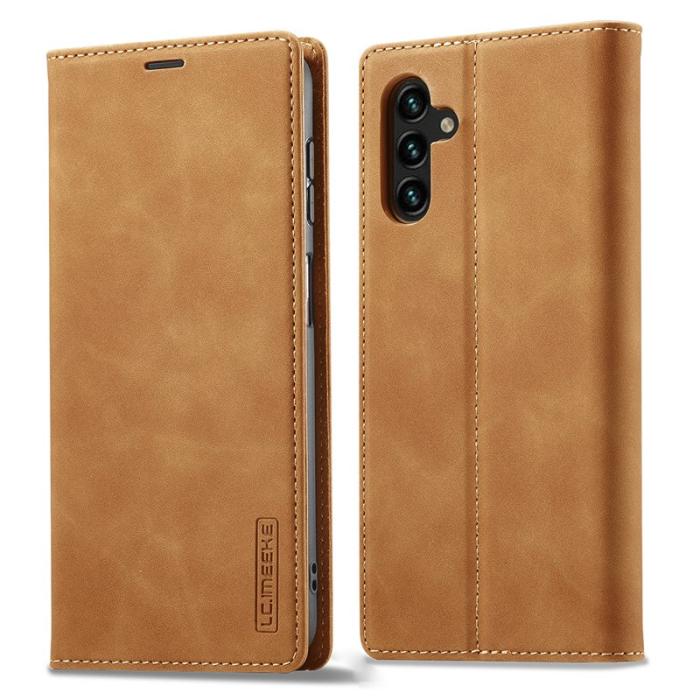 LC.imeeke - LC.IMEEKE Samsung Galaxy S25 Fodral Wallet Mikrofiber - Brun