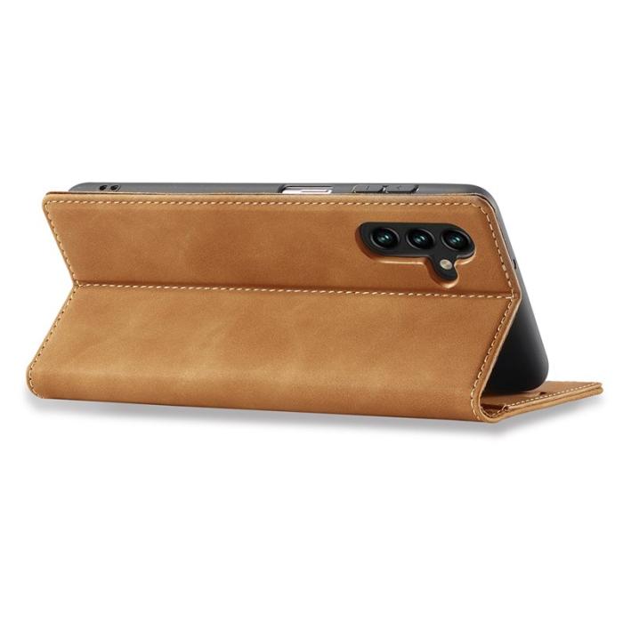 LC.imeeke - LC.IMEEKE Samsung Galaxy S25 Fodral Wallet Mikrofiber - Brun