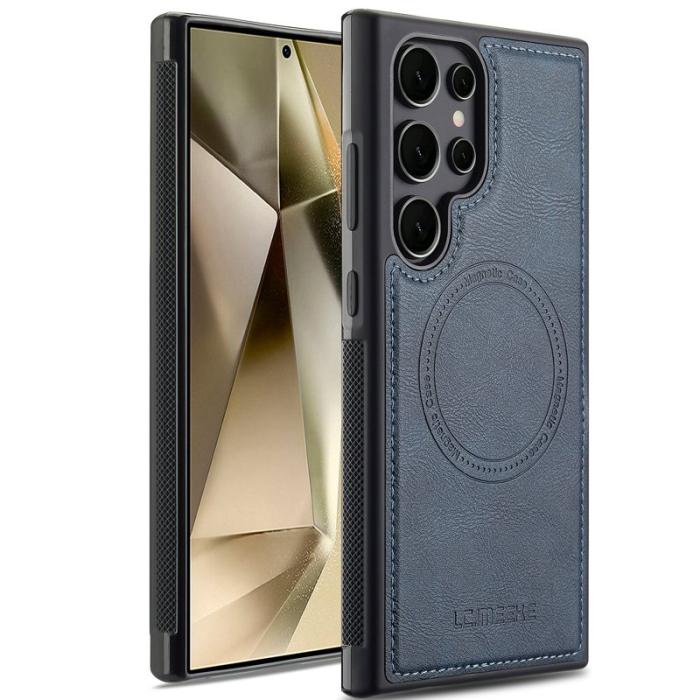 LC.imeeke - LC.IMEEKE Samsung Galaxy S25 Ultra Fodral Äkta läder - Blå