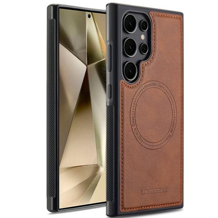 LC.imeeke - LC.IMEEKE Samsung Galaxy S25 Ultra Fodral Äkta läder - Brun