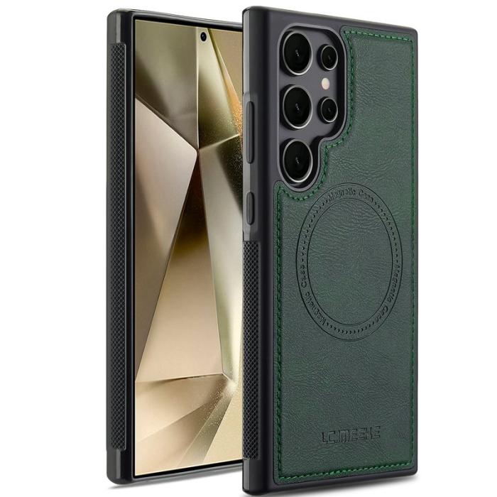 LC.imeeke - LC.IMEEKE Samsung Galaxy S25 Ultra Fodral Äkta läder - Grön