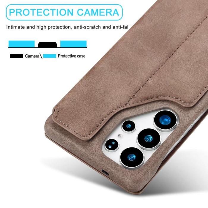 LC.imeeke - LC.IMEEKE Samsung Galaxy S25 Ultra Fodral Äkta läder - Kaffe