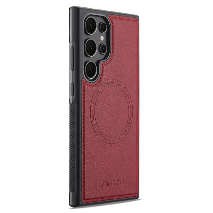LC.imeeke - LC.IMEEKE Samsung Galaxy S25 Ultra Fodral Äkta läder - Röd
