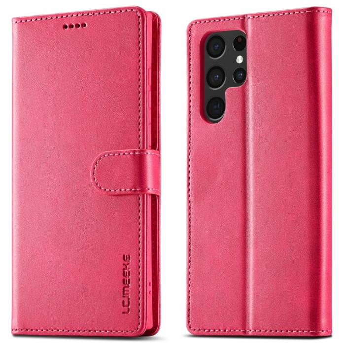 LC.imeeke - LC.IMEEKE Samsung Galaxy S25 Ultra Fodral Äkta läder - Rosa
