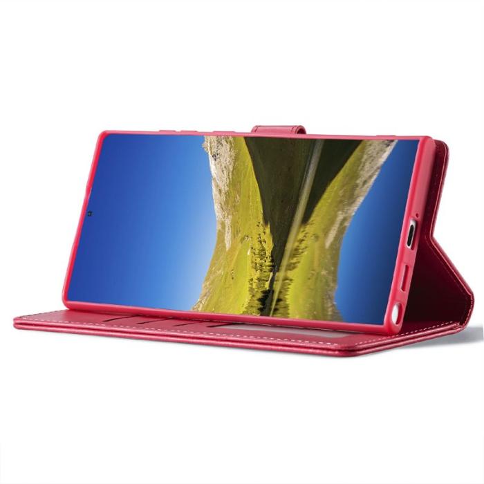 LC.imeeke - LC.IMEEKE Samsung Galaxy S25 Ultra Fodral Äkta läder - Rosa