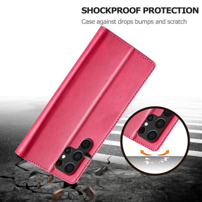 LC.imeeke - LC.IMEEKE Samsung Galaxy S25 Ultra Fodral Äkta läder - Rosa