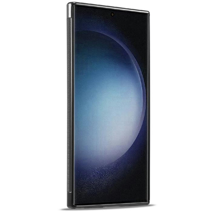 LC.imeeke - LC.IMEEKE Samsung Galaxy S25 Ultra Fodral - Kolfiber Läder - Svart