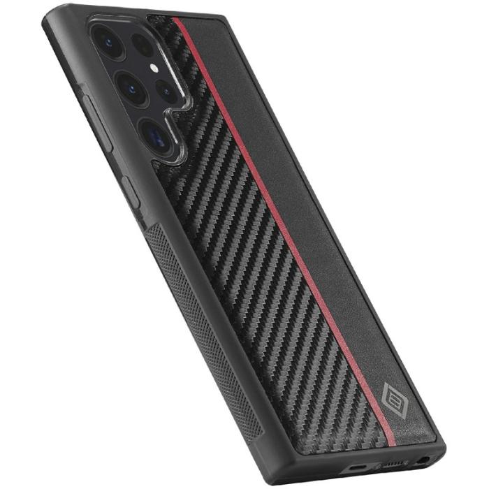 LC.imeeke - LC.IMEEKE Samsung Galaxy S25 Ultra Fodral - Kolfiber Läder - Svart