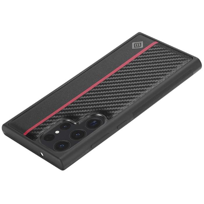 LC.imeeke - LC.IMEEKE Samsung Galaxy S25 Ultra Fodral - Kolfiber Läder - Svart