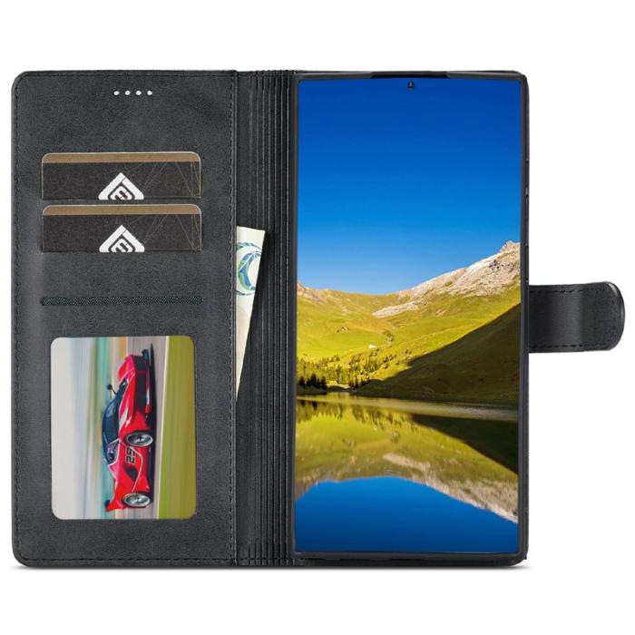 LC.imeeke - LC.IMEEKE Samsung Galaxy S25 Ultra Fodral - PU Läder - Svart