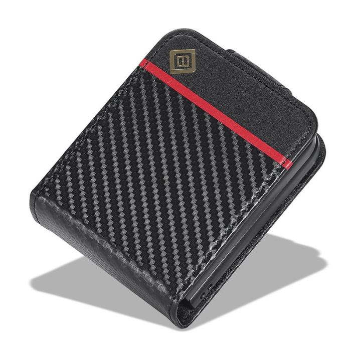 LC.imeeke - LC.IMEEKE Samsung Galaxy Z Flip3 5G Fodral PU Läder - Vit