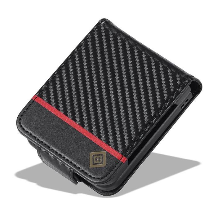 LC.imeeke - LC.IMEEKE Samsung Galaxy Z Flip3 5G Fodral PU Läder - Vit