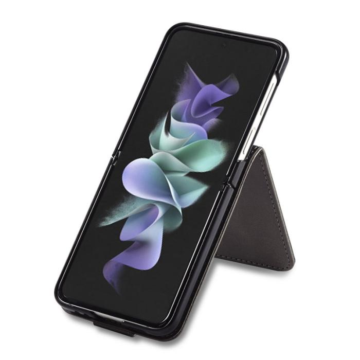 LC.imeeke - LC.IMEEKE Samsung Galaxy Z Flip3 Fodral PU Läder - Grå