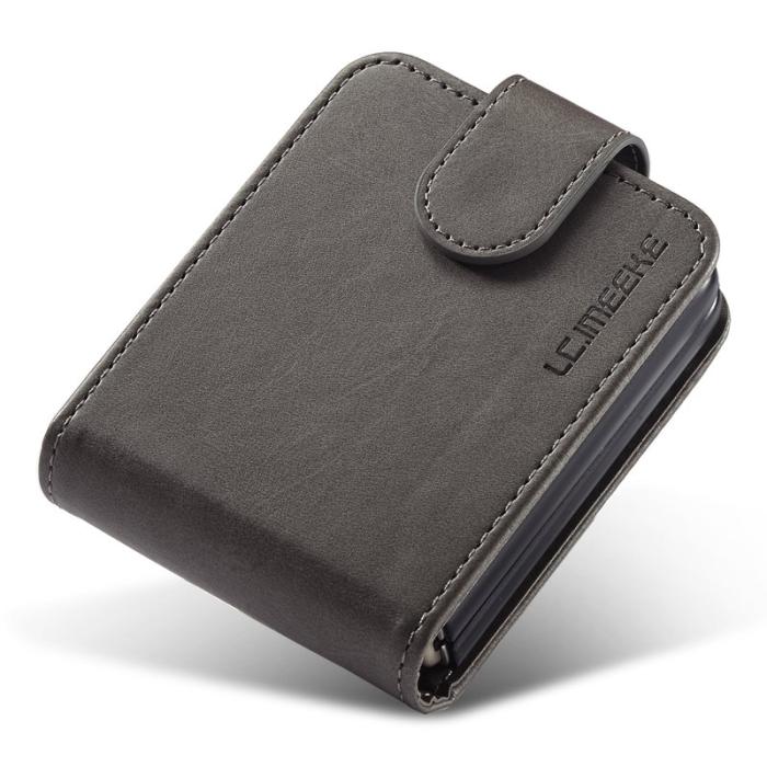 LC.imeeke - LC.IMEEKE Samsung Galaxy Z Flip3 Fodral PU Läder - Grå