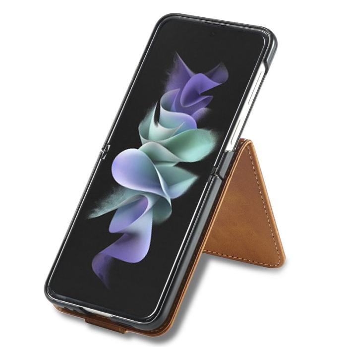 LC.imeeke - LC.IMEEKE Samsung Galaxy Z Flip3 Fodral PU Läder - Ljusbrun