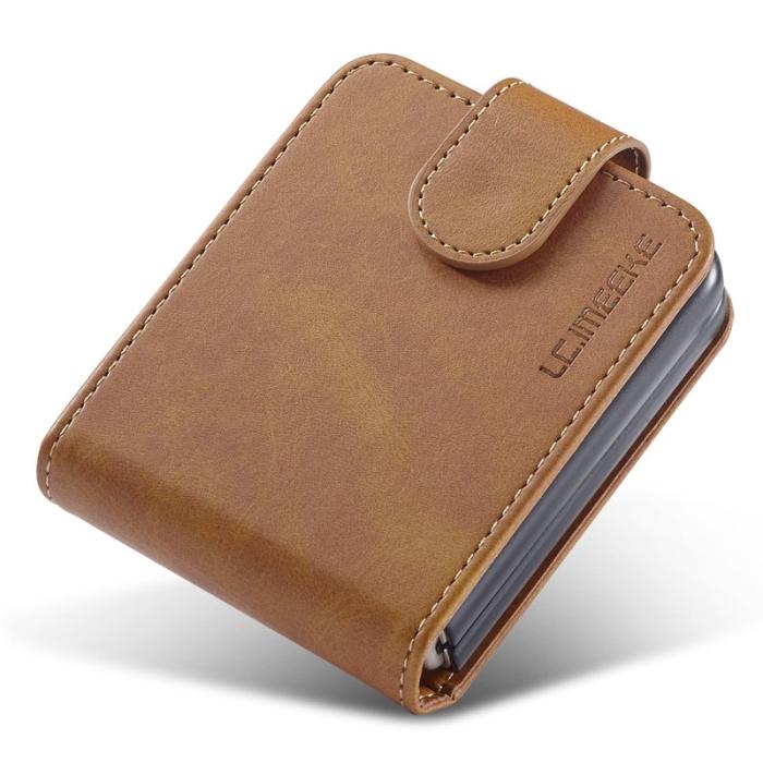 LC.imeeke - LC.IMEEKE Samsung Galaxy Z Flip3 Fodral PU Läder - Ljusbrun
