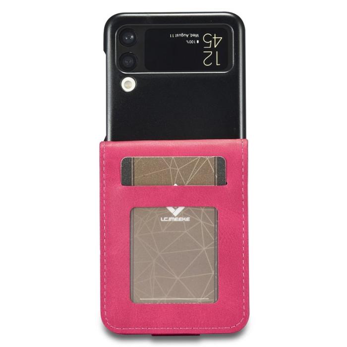 LC.imeeke - LC.IMEEKE Samsung Galaxy Z Flip3 Fodral PU Läder - Rosa