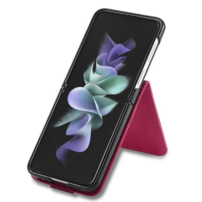 LC.imeeke - LC.IMEEKE Samsung Galaxy Z Flip3 Fodral PU Läder - Rosa