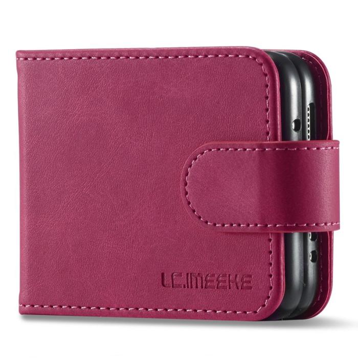 LC.imeeke - LC.IMEEKE Samsung Galaxy Z Flip3 Fodral PU Läder - Rosa