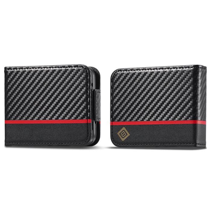 LC.imeeke - LC.IMEEKE Samsung Galaxy Z Flip3 Fodral PU Läder - Svart