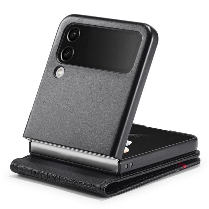 LC.imeeke - LC.IMEEKE Samsung Galaxy Z Flip3 Fodral PU Läder - Svart