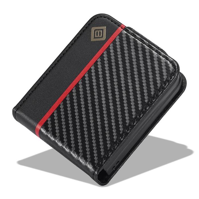 LC.imeeke - LC.IMEEKE Samsung Galaxy Z Flip3 Fodral PU Läder - Svart