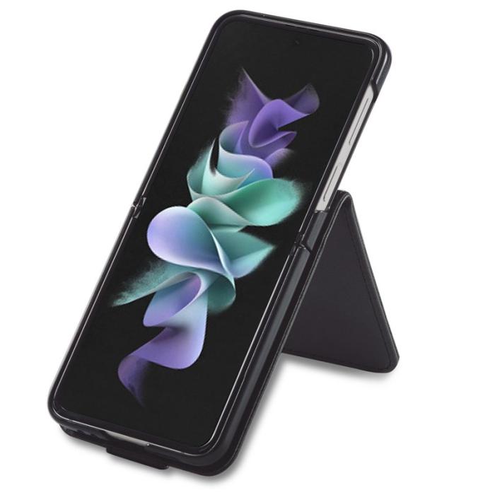 LC.imeeke - LC.IMEEKE Samsung Galaxy Z Flip4 Fodral Äkta läder - Grå