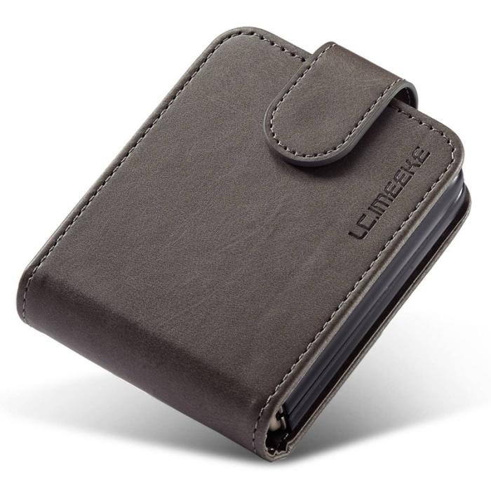 LC.imeeke - LC.IMEEKE Samsung Galaxy Z Flip4 Fodral Äkta läder - Grå