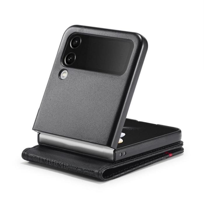 LC.imeeke - LC.IMEEKE Samsung Galaxy Z Flip4 Fodral - Äkta läder - Svart
