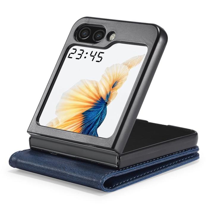 LC.imeeke - LC.IMEEKE Samsung Galaxy Z Flip5 Fodral PU Läder - Blå