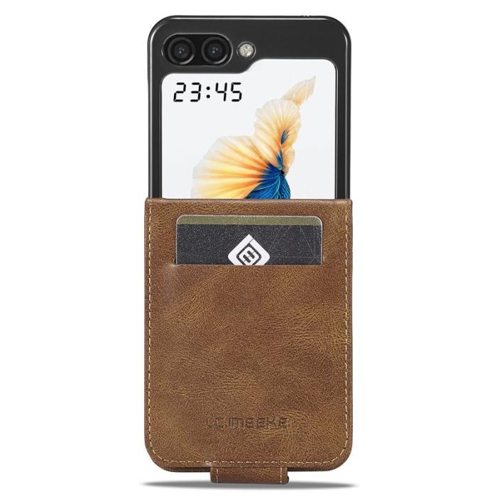 LC.imeeke - LC.IMEEKE Samsung Galaxy Z Flip5 Fodral PU Läder - Brun