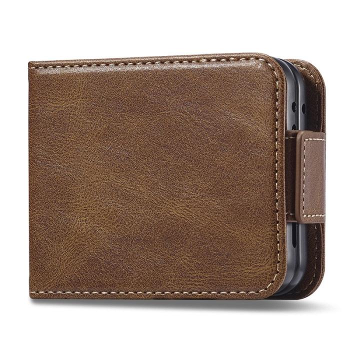 LC.imeeke - LC.IMEEKE Samsung Galaxy Z Flip5 Fodral PU Läder - Brun