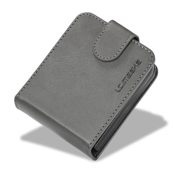 LC.imeeke - LC.IMEEKE Samsung Galaxy Z Flip5 Fodral PU Läder - Grå