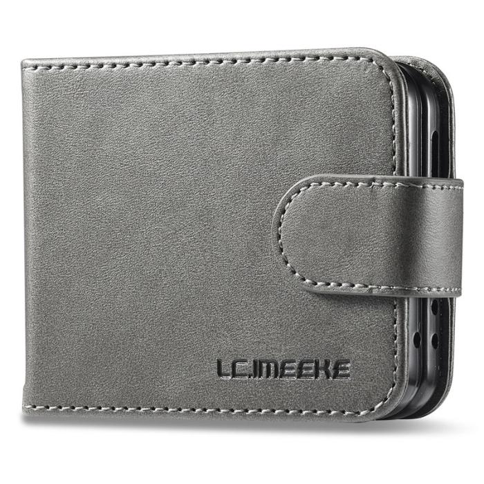 LC.imeeke - LC.IMEEKE Samsung Galaxy Z Flip5 Fodral PU Läder - Grå
