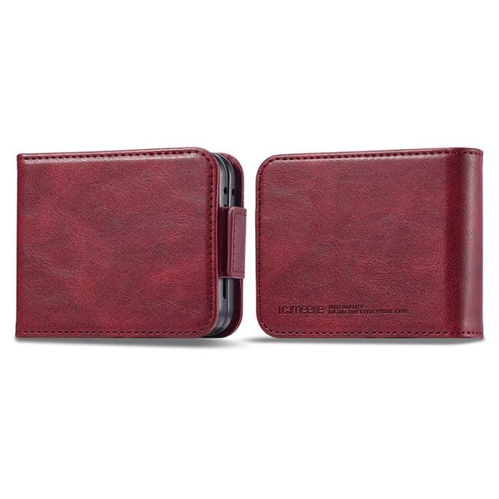 LC.imeeke - LC.IMEEKE Samsung Galaxy Z Flip5 Fodral PU Läder - Röd