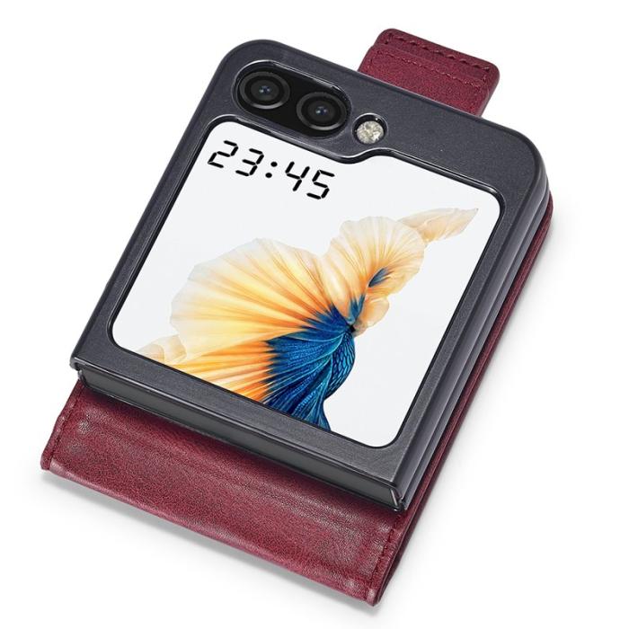 LC.imeeke - LC.IMEEKE Samsung Galaxy Z Flip5 Fodral PU Läder - Röd