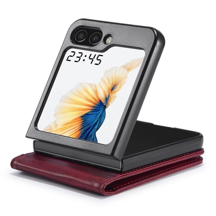 LC.imeeke - LC.IMEEKE Samsung Galaxy Z Flip5 Fodral PU Läder - Röd