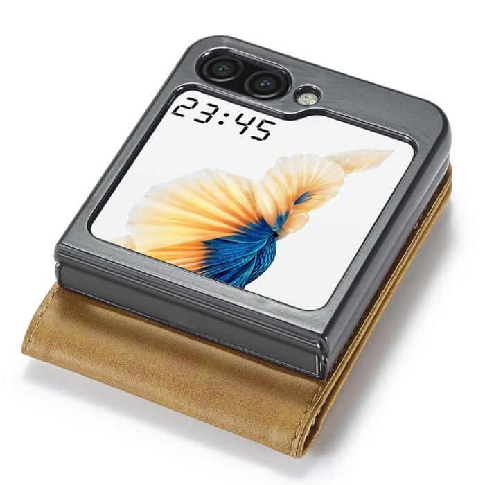 LC.imeeke - LC.IMEEKE Samsung Galaxy Z Flip7 FE Fodral Äkta läder - Gul