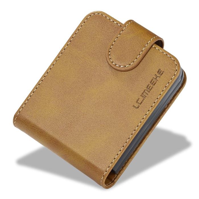 LC.imeeke - LC.IMEEKE Samsung Galaxy Z Flip7 FE Fodral Äkta läder - Gul