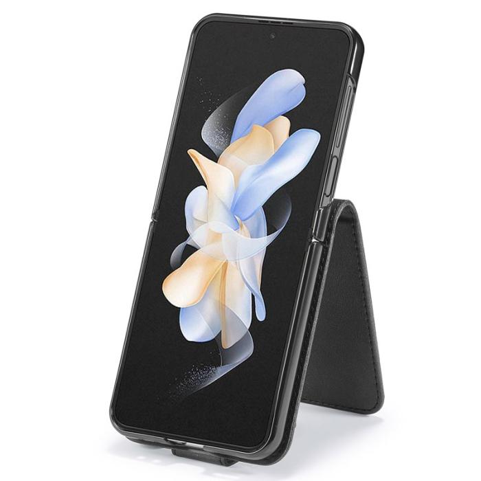 LC.imeeke - LC.IMEEKE Samsung Galaxy Z Flip7 FE Fodral Äkta läder - Svart