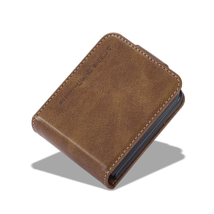 LC.imeeke - LC.IMEEKE Samsung Galaxy Z Flip7 FE Fodral PU Läder - Brun